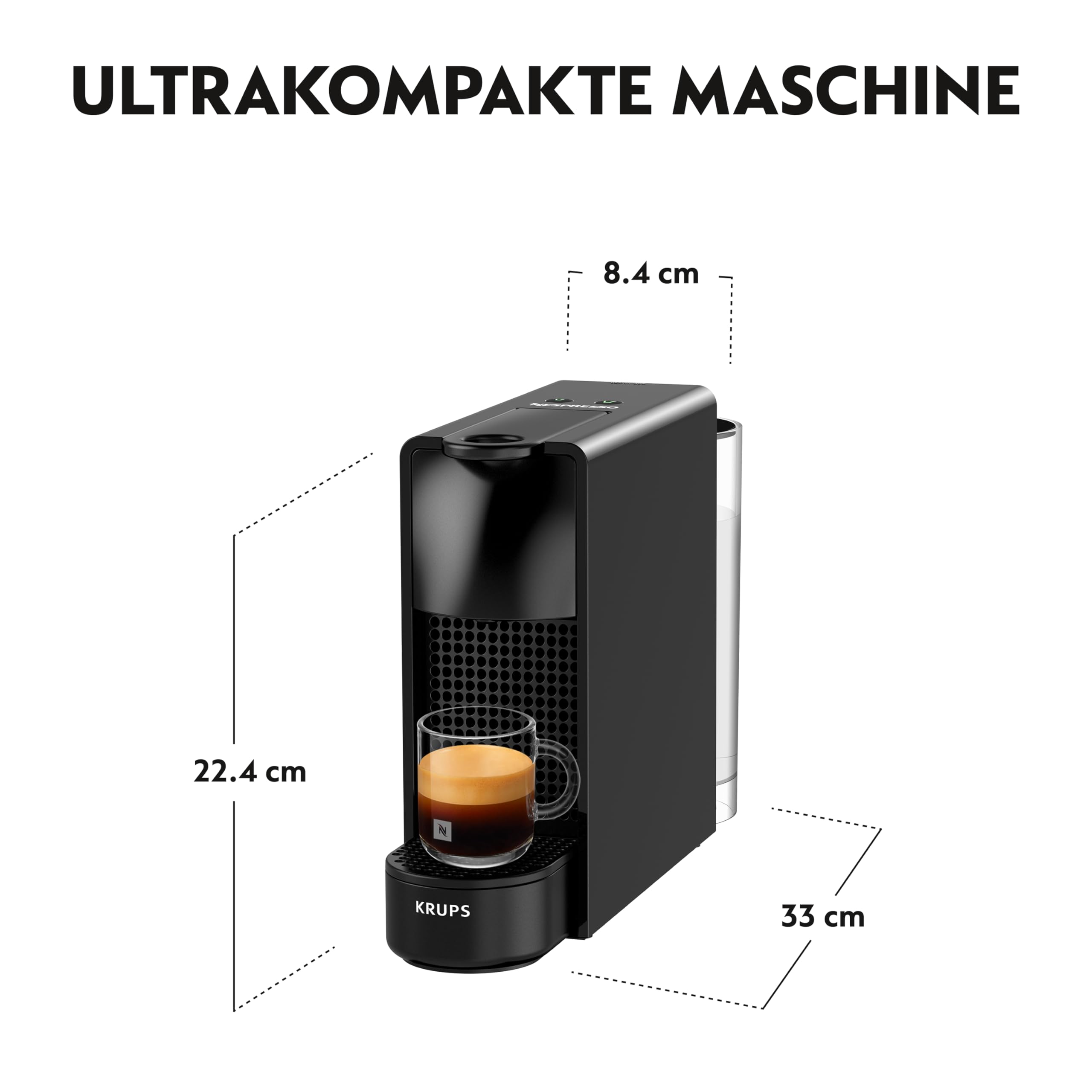 Essenza Mini XN1108 – Kapselmaschine, 19 Bar, Energieklasse A, Schwarz – Premium Uswahl