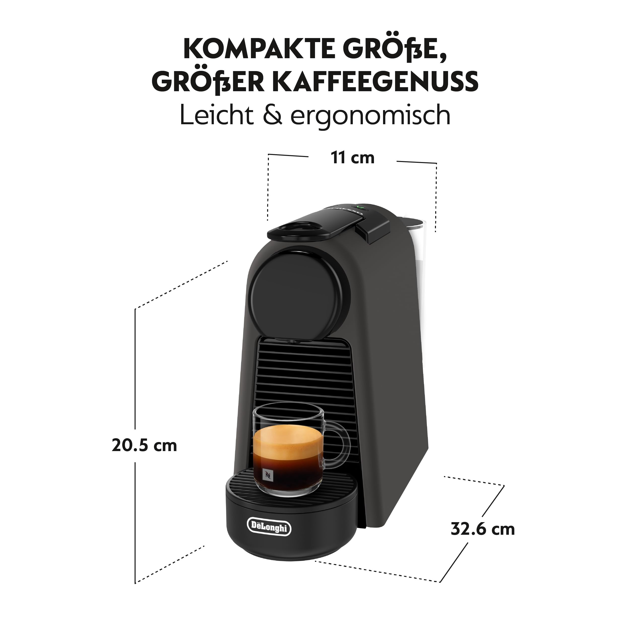 Essenza Mini EN85.BKMT – Kapselmaschine, 19 Bar, Mattschwarz – Premium Uswahl