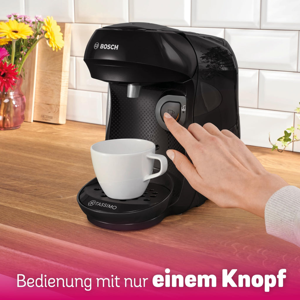 Tassimo Happy TAS1002 – Kapselmaschine, über 70 Getränke, INTELLIBREW™, 1400W, Schwarz – Premium Uswahl