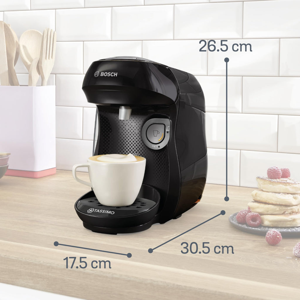 Tassimo Happy TAS1002 – Kapselmaschine, über 70 Getränke, INTELLIBREW™, 1400W, Schwarz – Premium Uswahl