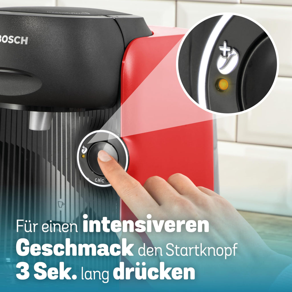 Tassimo Finesse TAS163E – Kapselmaschine mit IntensityBoost, über 70 Getränke, 1400W, Rot/Schwarz – Premium Uswahl