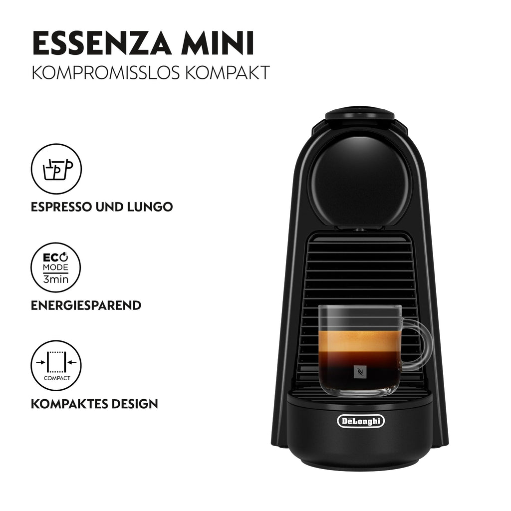 Essenza Mini EN85.B – Kapselmaschine, 19 Bar, Kompakt, Schwarz – Premium Uswahl