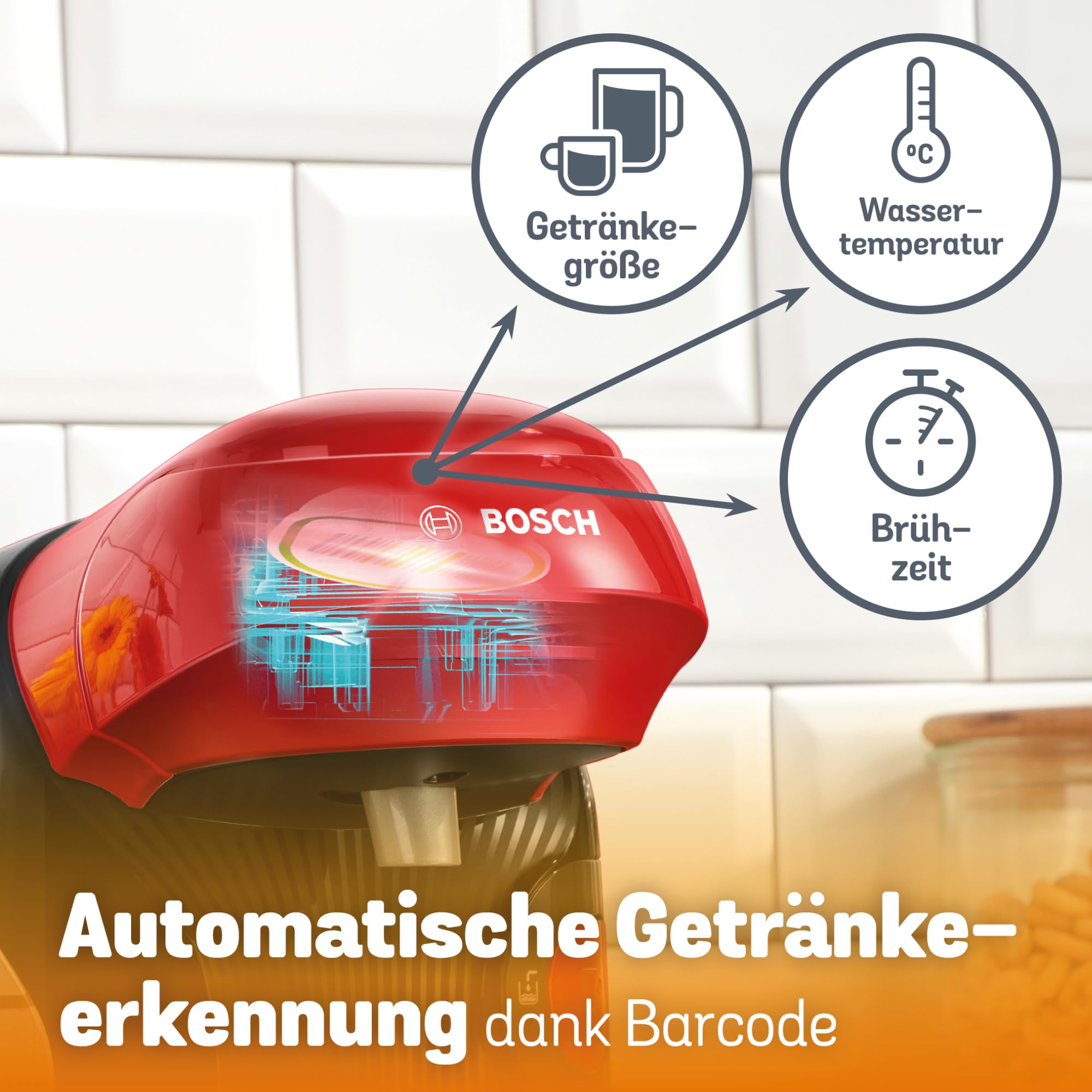 Tassimo Style TAS1103 – Kapselmaschine, über 70 Getränke, INTELLIBREW™, 1400W, Rot – Premium Uswahl