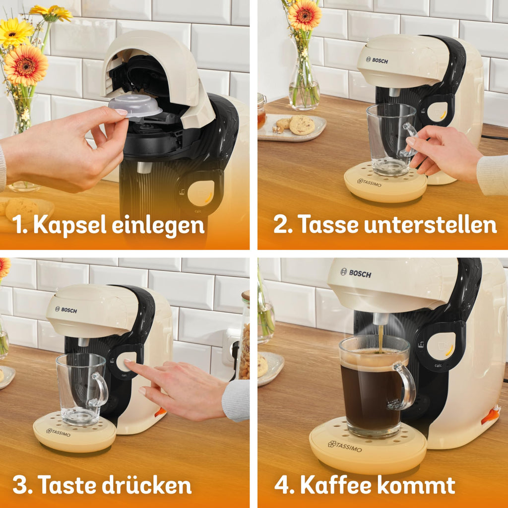 Tassimo Style TAS1107 – Kapselmaschine, über 70 Getränke, INTELLIBREW™, 1400W, Creme – Premium Uswahl