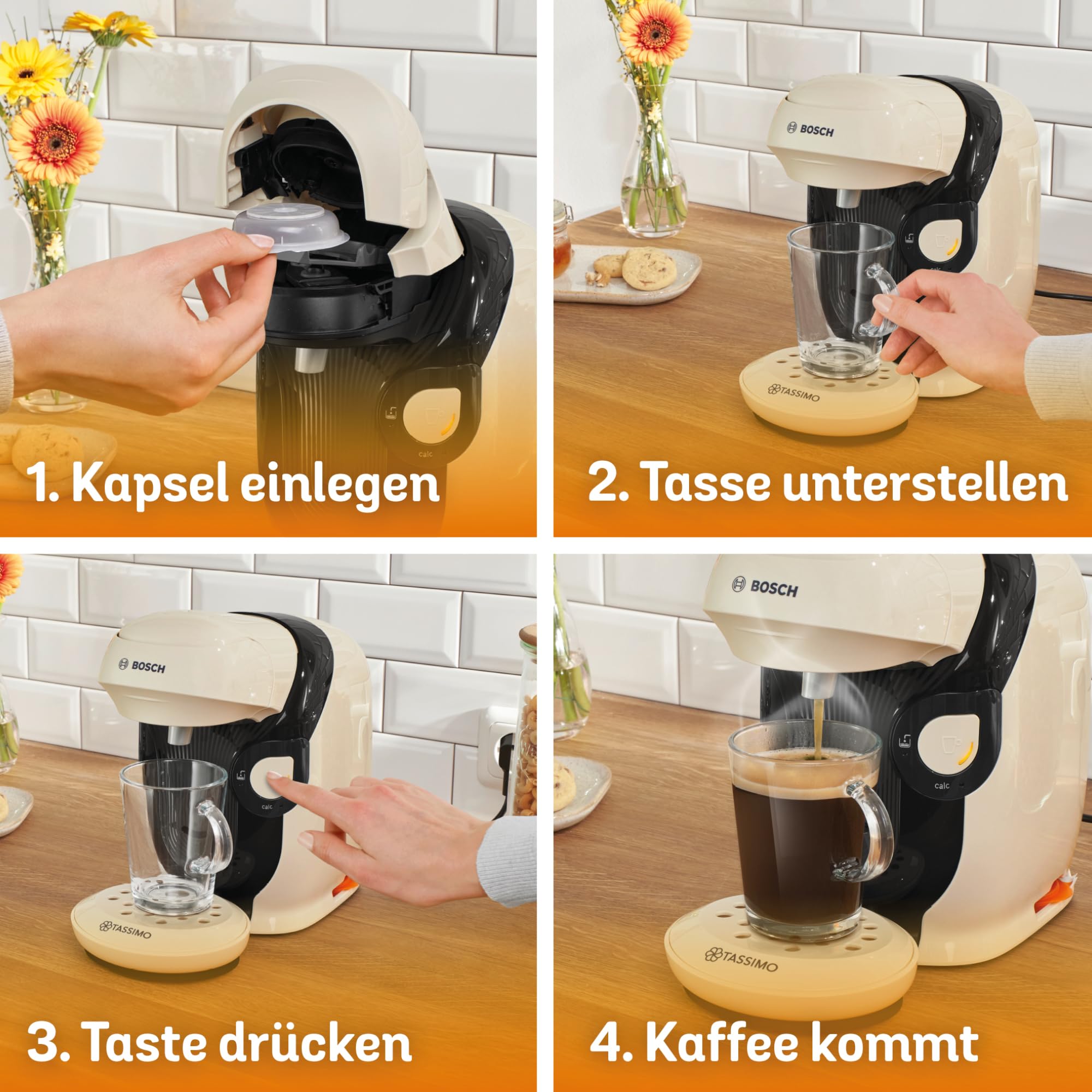 Tassimo Style TAS1107 – Kapselmaschine, über 70 Getränke, INTELLIBREW™, 1400W, Creme – Premium Uswahl