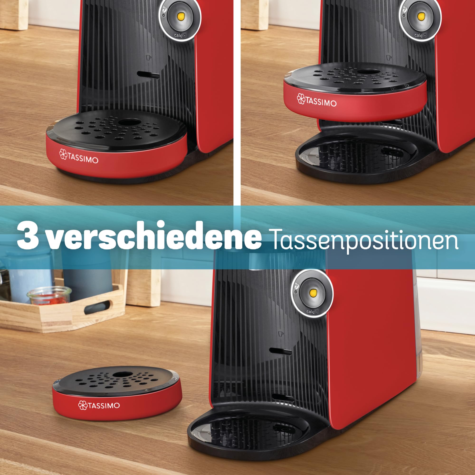 Tassimo Finesse TAS163E – Kapselmaschine mit IntensityBoost, über 70 Getränke, 1400W, Rot/Schwarz – Premium Uswahl