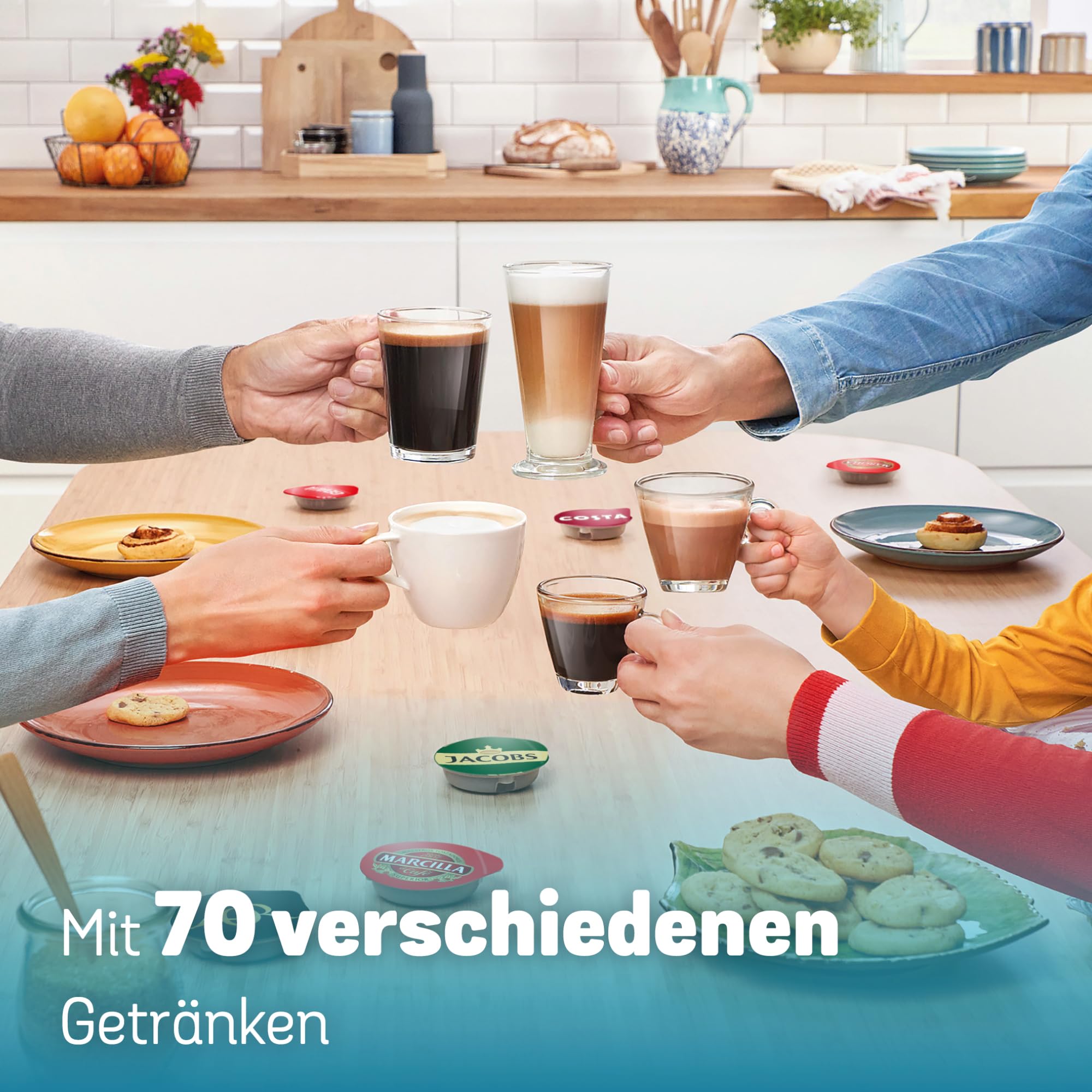 Tassimo Finesse TAS163E – Kapselmaschine mit IntensityBoost, über 70 Getränke, 1400W, Rot/Schwarz – Premium Uswahl