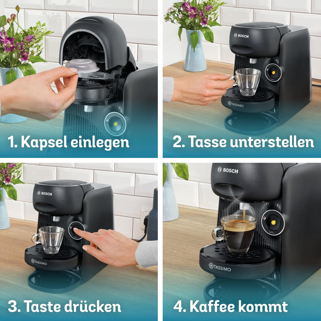 Tassimo Finesse TAS162E – Kapselmaschine mit IntensityBoost, über 70 Getränke, 1400W, Schwarz – Premium Uswahl
