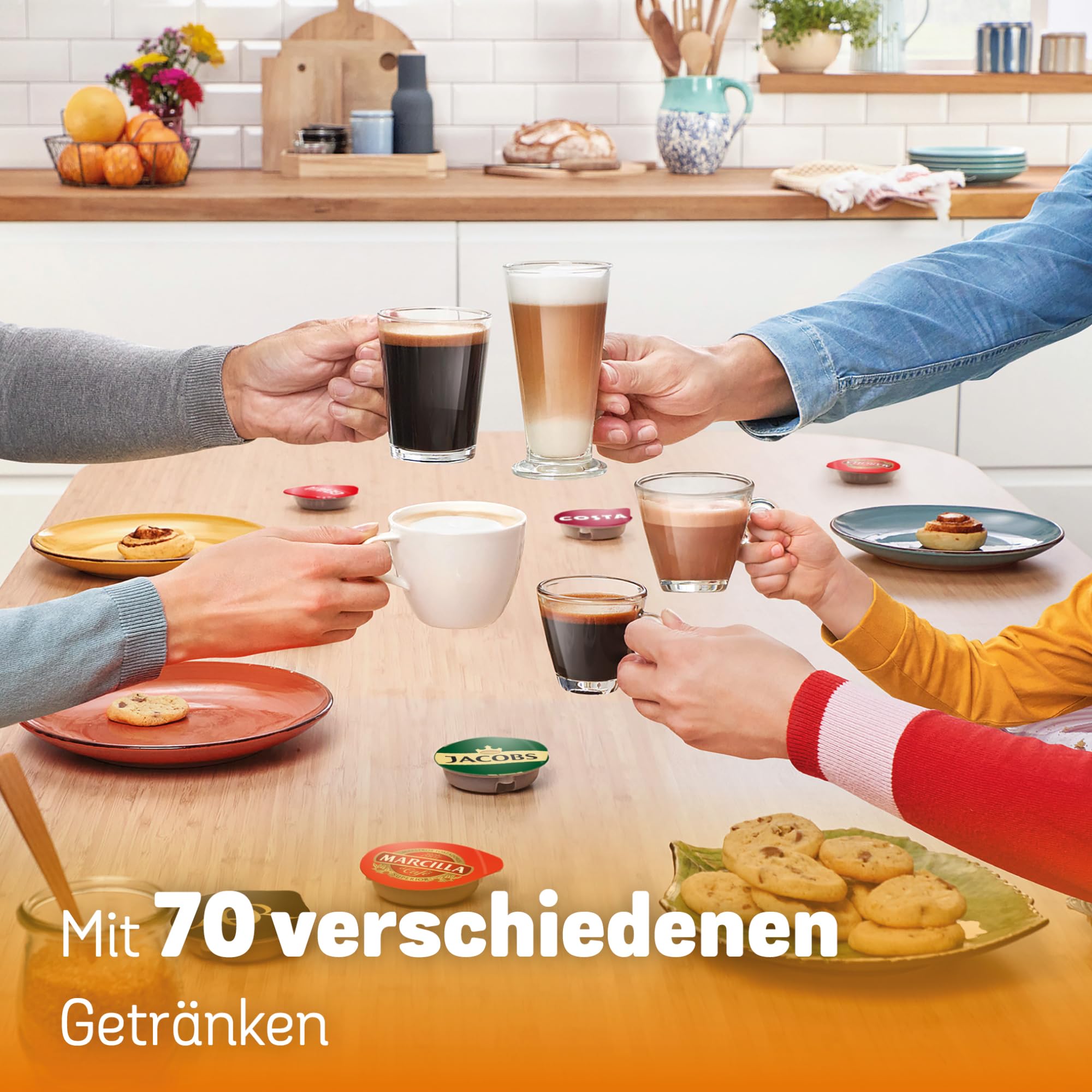 Tassimo Style TAS1103 – Kapselmaschine, über 70 Getränke, INTELLIBREW™, 1400W, Rot – Premium Uswahl