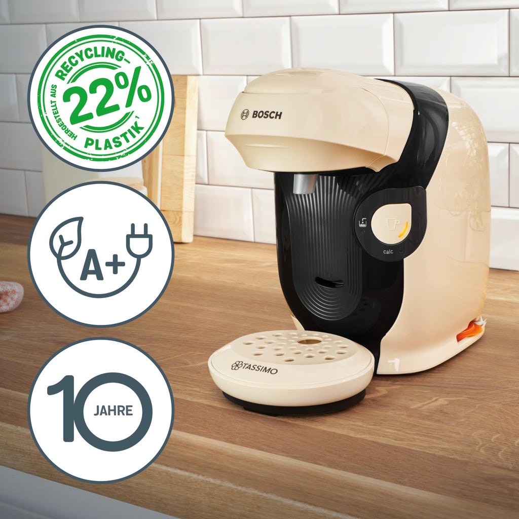 Tassimo Style TAS1107 – Kapselmaschine, über 70 Getränke, INTELLIBREW™, 1400W, Creme – Premium Uswahl